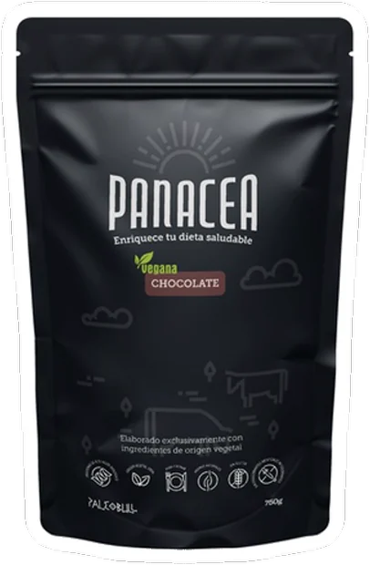 Vegan chocolate protein by Panacea, on sale at Cachitos